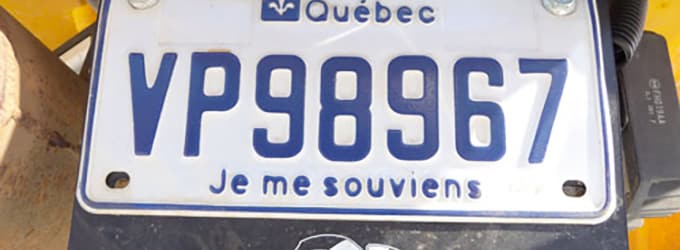 plaque immatriculation quebec