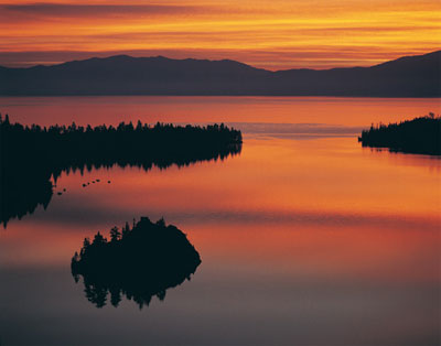 coucher de soleil sur lac quebec