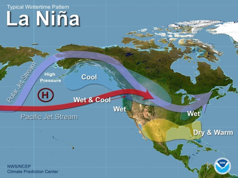 La nina prevision hiver 2017