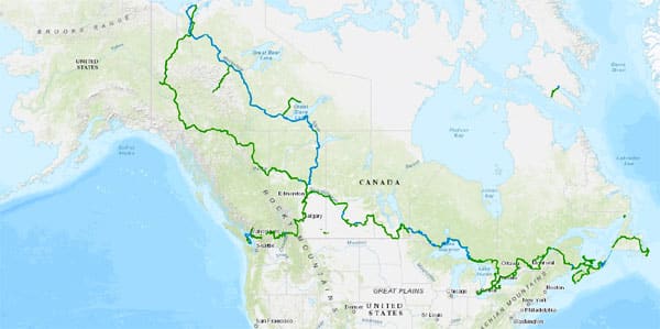 Carte sentier transcanadien